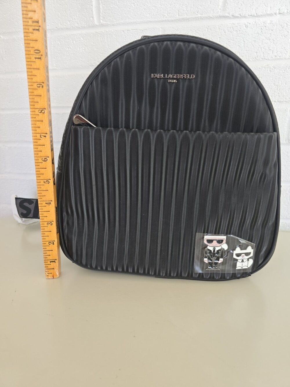 Karl Lagerfeld Paris Ribbed Mini Backpack Ribbed Texture NWT - Picture 8 of 10